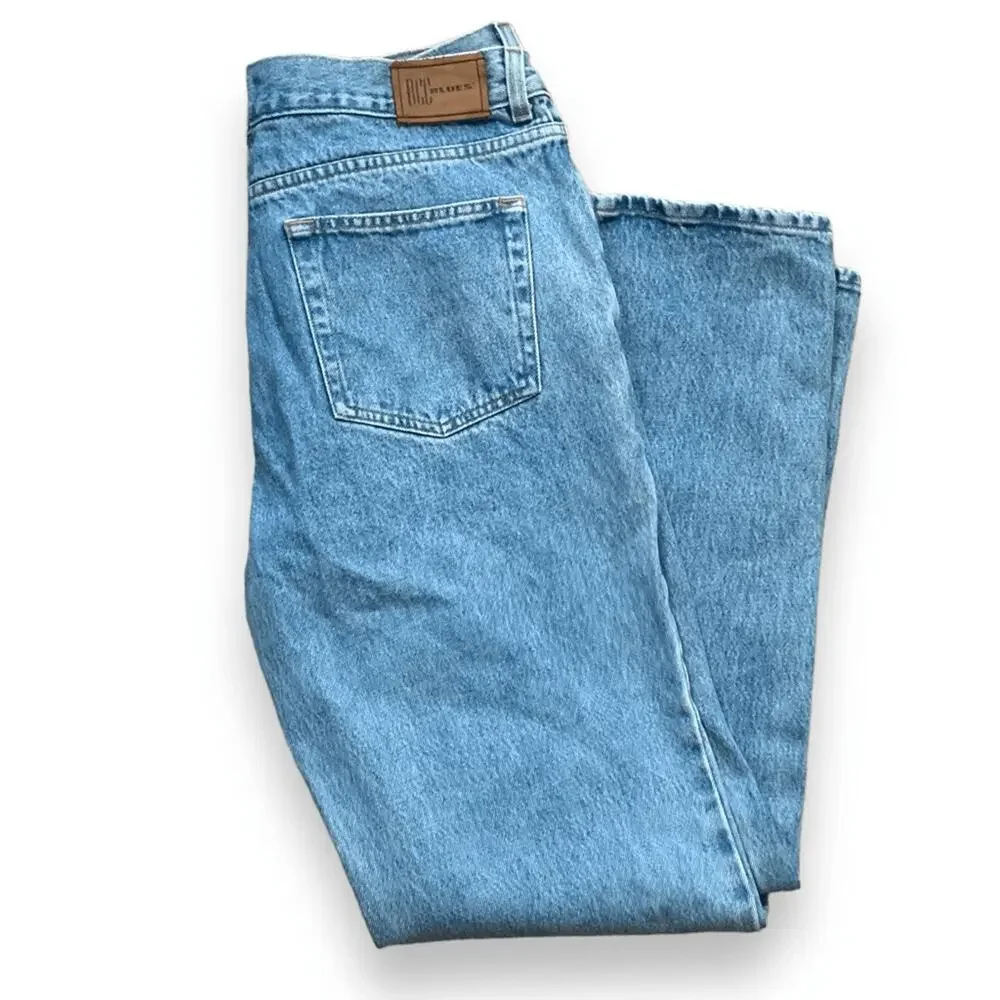 Vintage 90s Mens Jeans  Light Wash Loose Fit Straight Leg Cotton Denim Classic